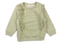 Lil Atelier moss gray sweatshirt blomster